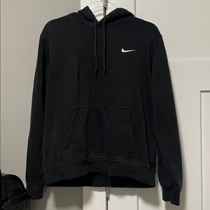 Nike Men's Black Hoodie with White Logo